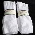 6 Pair of  Pocono Relaxed Fit Cotton Cushion Crew Socks 12-15 Made USA White