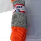 3 Pair of 85% Wool Mens High Visibility Orange Over the Calf Socks 10-13 Made US