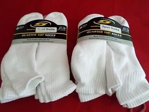 12 Pair  Large JCP Cotton Quarter Sport Socks Control Odor 6 1/2-12 Made in USA