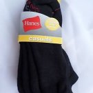 3 Pair Hanes Large No Show Casual Socks Cushion All Day Comfort Black  6-12