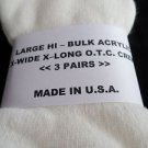 3 Pair of  Pocono Hi Bulk Acrylic Extra Wide Extra Long OTC Socks 8-12 Made USA