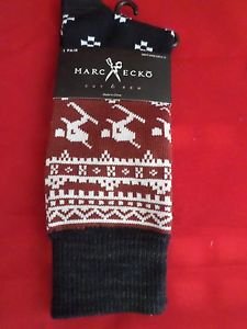 1 Pair Large Marc Ecko Cut & Sew Cotton Crew Socks 6-12 Skier