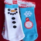 6 Pair Hanes Gripper Toddler Socks Snowman Snowflake Red Green 12-24 Months