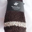 2 Pair Beverly Hills Polo Club Fuzzy Comfy Warm Socks 6-12 Brown