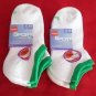 6 Pair Hanes Sport Breathable Low Cut Mesh Socks White/Green Great Quality 5-9