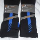 2 Pair Champion Correct Fit  Basketball Crew Socks Arch Support Black Blue 6-12