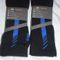 2 Pair Champion Correct Fit  Basketball Crew Socks Arch Support Black Blue 6-12