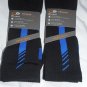 2 Pair Champion Correct Fit  Basketball Crew Socks Arch Support Black Blue 6-12