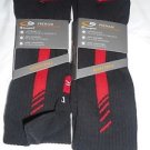 2 Pair Champion Correct Fit  Basketball Crew Socks Arch Support Red Black 6-12