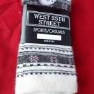 1 Pair West 25th Angora Wool Blend Cable Knit Womens Trouser Socks Grey 5-9