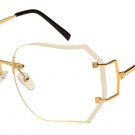 DESIGNER INSPIRED WOMEN'S SUNGLASSES CLEAR LENS WITH GOLD FRAMES EYEWEAR
