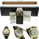 US President ABRAHAM LINCOLN 1 Dollar Coin Watch Japan Movement with Date PW02