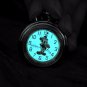 Mickey Mouse Animal Kingdom Pocket Watch Gift Set Leather Pouch + Fob Chain C59A