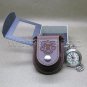 Mickey Mouse Animal Kingdom Pocket Watch Gift Set Leather Pouch + Fob Chain C59A