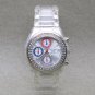 LINDA DANO Quartz Watch Japan SII Chronograph 3 Eyes Date Stones Bezel Unisex