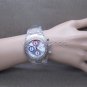 LINDA DANO Quartz Watch Japan SII Chronograph 3 Eyes Date Stones Bezel Unisex