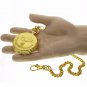 LEST WE FORGET Memorial GOLD Pocket Watch Men Gift Set Gold Chain Pouch Box C72