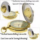 Authentic AUSTRIA SHILLING Coin Pocket Watch Set Gift C37 Authentic AUSTRIA SHILLING Coin Pocket Watch Set Gift C37