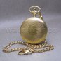 Heritage Time Mechanical Pocket Watch Gold Skeleton with Chain and Gift Box C23
