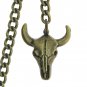 Albert Chain Pocket Watch Curb Link Chain Antique Brass Plating Fob T Bar AC02