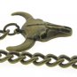 Albert Chain Pocket Watch Curb Link Chain Antique Brass Plating Fob T Bar AC02
