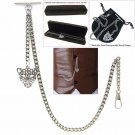 Albert Chain Pocket Watch Curb Link Chain Antique Silver Plating Fob T Bar AC13 Albert Chain Pocket Watch Curb Link Chain Antique Silver Plating Fob T Bar AC13