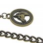 Albert Chain Pocket Watch Curb Link Chain Antique Brass Plating Fob T Bar AC03