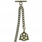 Albert Chain Pocket Watch Curb Link Chain Antique Brass Plating Fob T Bar AC08