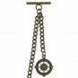 Albert Chain Pocket Watch Curb Link Chain Antique Brass Plating Fob T Bar AC09