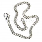 Pocket Watch Chain 14" Silver color Fob Chain Lobster Clasp Swivel Clip Men FC05
