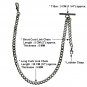 Gunmetal Albert Chain Pocket Watch Curb Link Chain T Bar Lobster + Swivel Clip