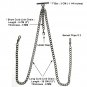 Gunmetal Double Albert Chain Pocket Watch Chain T Bar Lobster + Swivel Clips