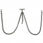 Gunmetal Double Albert Chain Pocket Watch Chain T Bar Lobster + Swivel Clips