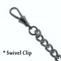 Gunmetal Double Albert Chain Pocket Watch Chain T Bar Lobster + Swivel Clips