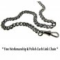 Gunmetal Double Albert Chain Pocket Watch Chain T Bar Lobster + Swivel Clips