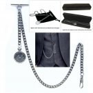Albert Chain Pocket Watch Curb Link Chain Antique Silver Plating Fob T Bar AC36