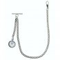 Albert Chain Pocket Watch Curb Link Chain Antique Silver Plating Fob T Bar AC36