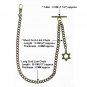 Albert Chain Pocket Watch Curb Link Chain Antique Brass Plating Fob T Bar AC38