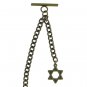 Albert Chain Pocket Watch Curb Link Chain Antique Brass Plating Fob T Bar AC38