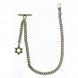 Albert Chain Pocket Watch Curb Link Chain Antique Brass Plating Fob T Bar AC38