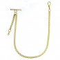 GOLD Albert Chain Pocket Watch Curb Link Chain T Bar Lobster + Swivel Clip AC33