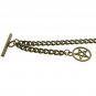 Albert Chain Pocket Watch Curb Link Chain Antique Brass Plating Fob T Bar AC27