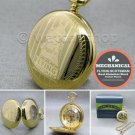 Flying Scotsman STEEL Mechanical Pocket Watch Gold Skeleton Large 50 MM NIB C01 Flying Scotsman STEEL Mechanical Pocket Watch Gold Skeleton Large 50 MM NIB C01