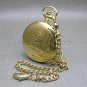 Flying Scotsman STEEL Mechanical Pocket Watch Gold Skeleton Large 50 MM NIB C01