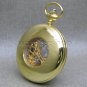 Flying Scotsman STEEL Mechanical Pocket Watch Gold Skeleton Large 50 MM NIB C01