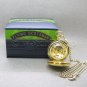 Flying Scotsman STEEL Mechanical Pocket Watch Gold Skeleton Large 50 MM NIB C01