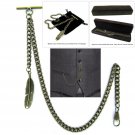 Albert Chain Pocket Watch Curb Link Chain Antique Brass Plating Fob T Bar AC50 Albert Chain Pocket Watch Curb Link Chain Antique Brass Plating Fob T Bar AC50