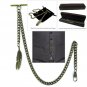 Albert Chain Pocket Watch Curb Link Chain Antique Brass Plating Fob T Bar AC50