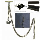Albert Chain Pocket Watch Curb Link Chain Antique Brass Plating Fob T Bar AC28 Albert Chain Pocket Watch Curb Link Chain Antique Brass Plating Fob T Bar AC28