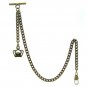 Albert Chain Pocket Watch Curb Link Chain Antique Brass Plating Fob T Bar AC28